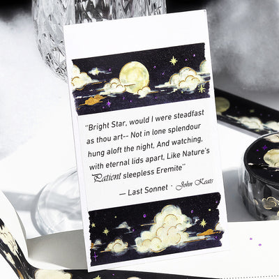 BGM Sky Illustration Book Foil Washi Tape - Moon Night BM-SDWG012