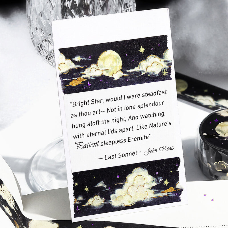 BGM Sky Illustration Book Foil Washi Tape - Moon Night BM-SDWG012