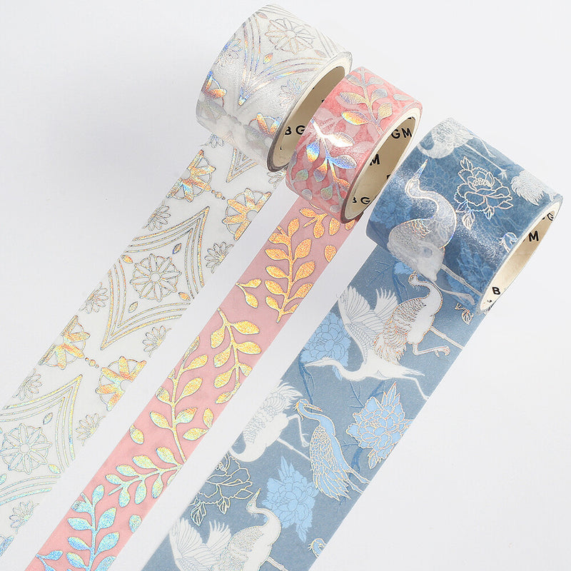 BGM Japanese Kimono Holographic Foil Washi Tape - Pastel Blue BM-SET003