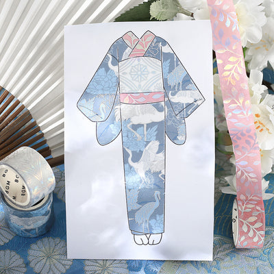 BGM Japanese Kimono Holographic Foil Washi Tape - Pastel Blue BM-SET003