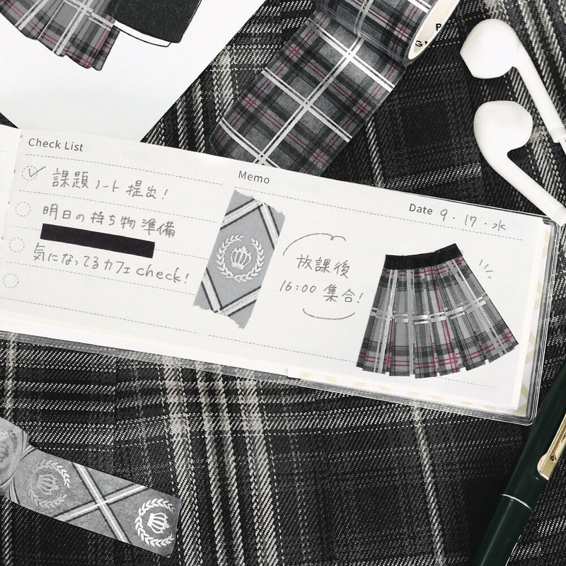 BGM School Colors Silver Foil Washi Tape - Gray