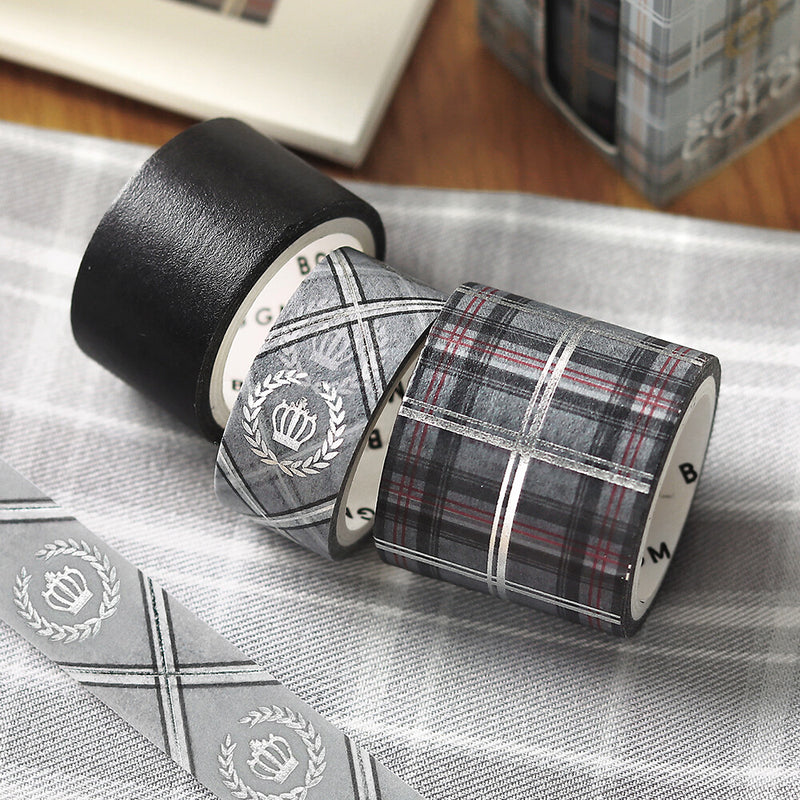 BGM School Colors Silver Foil Washi Tape - Gray BM-SET008