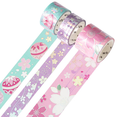 BGM Japanese Kimono Holographic Foil Washi Tape - Cherry Blossoms BM-SET010