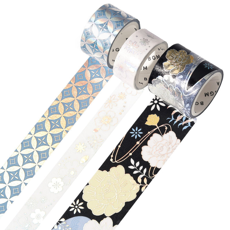 BGM Japanese Kimono Holographic Foil Washi Tape - Evening Darkness BM-SET011