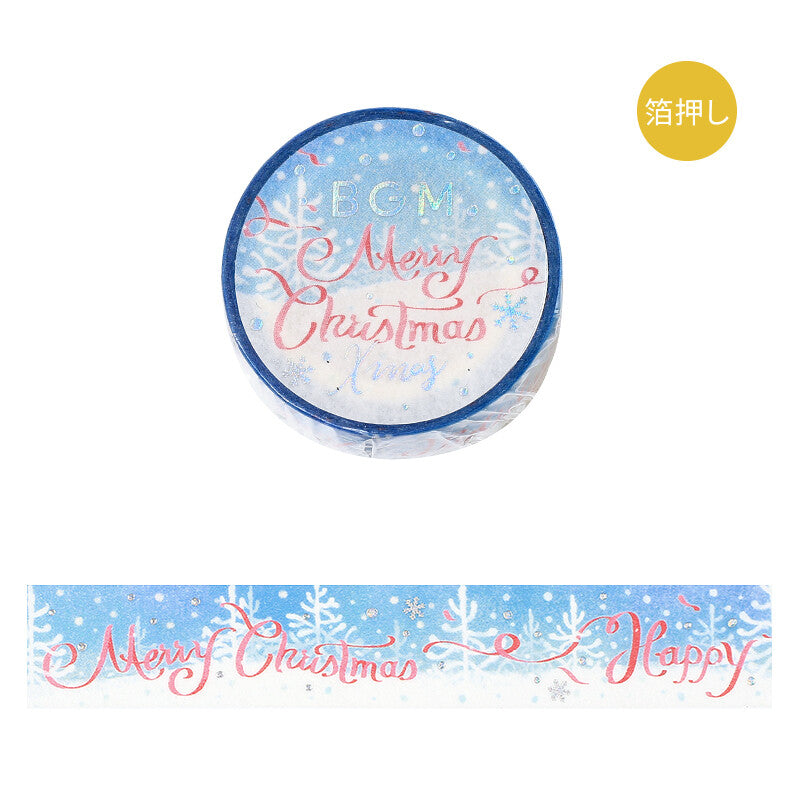 BGM Christmas Limited Edition Holographic Foil Washi Tape - Ribbon Message BM-SPLM045