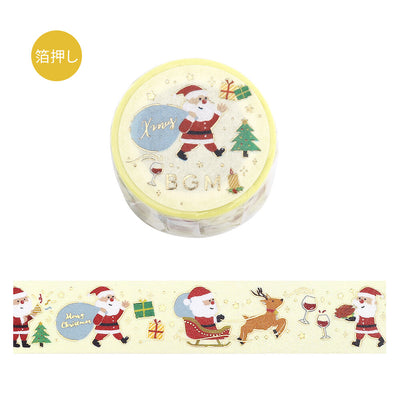 Decorative washi tape with Santa Claus design on a white background