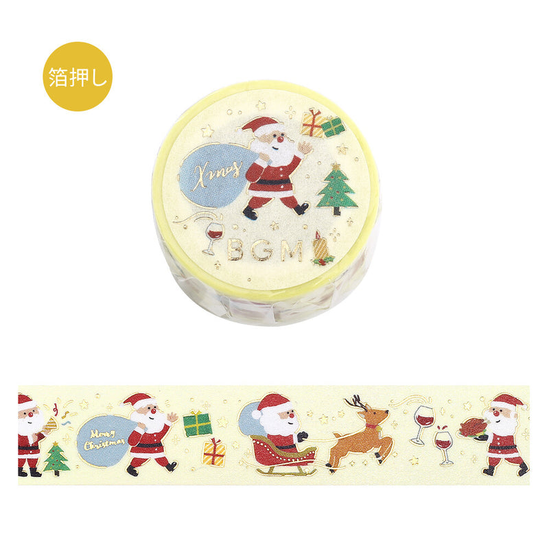 Decorative washi tape with Santa Claus design on a white background