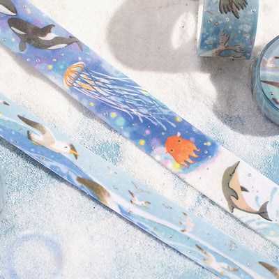 BGM Summer Limited Edition Silver Foil Washi Tape - Seagull