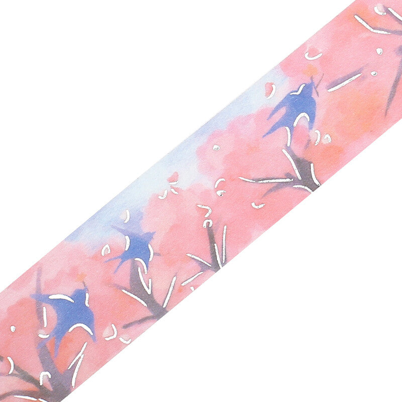 GM Sakura Limited Edition Silver Foil Washi Tape - Spring is Coming BM-XAG009