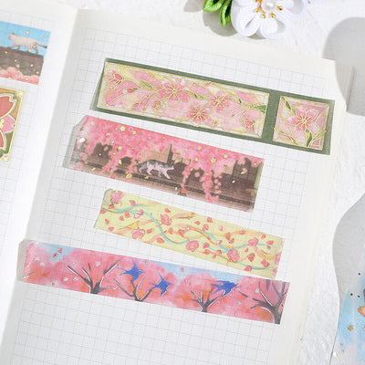 BGM Sakura Limited Edition Silver Foil Washi Tape - Spring is Coming