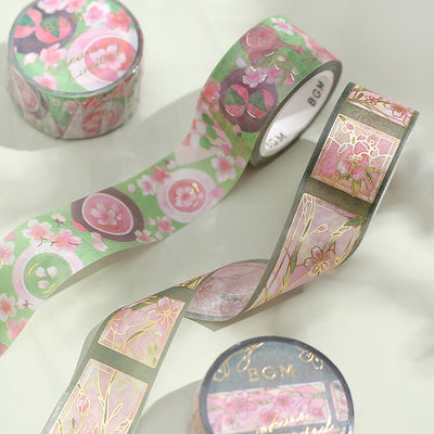 BGM Sakura Limited Edition Gold Foil Washi Tape - Cherry blossom Viewing