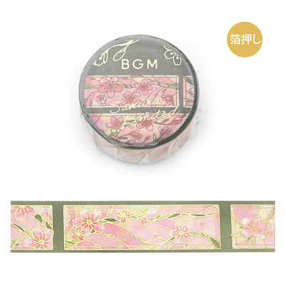 BGM Sakura Limited Edition Gold Foil Washi Tape - Stained Glass BM-XDG004