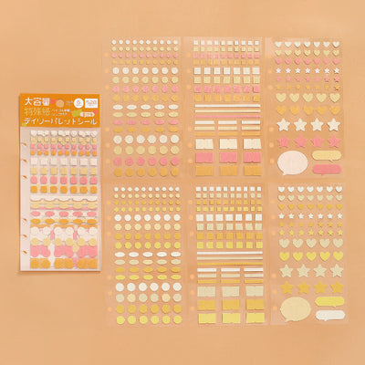 Set of decorative stickers on a beige background