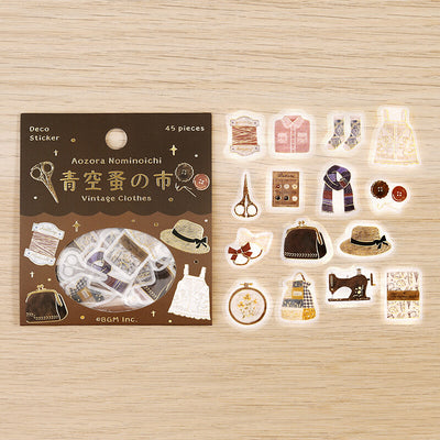 BGM Aozora Flea Market Gold Foil Sticker Flakes - Vintage Clothes BS-FG145