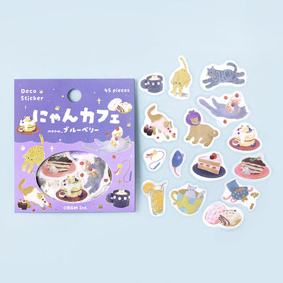 BGM Cat Cafe Gold Foil Sticker Flakes - Blueberry BS-FG159