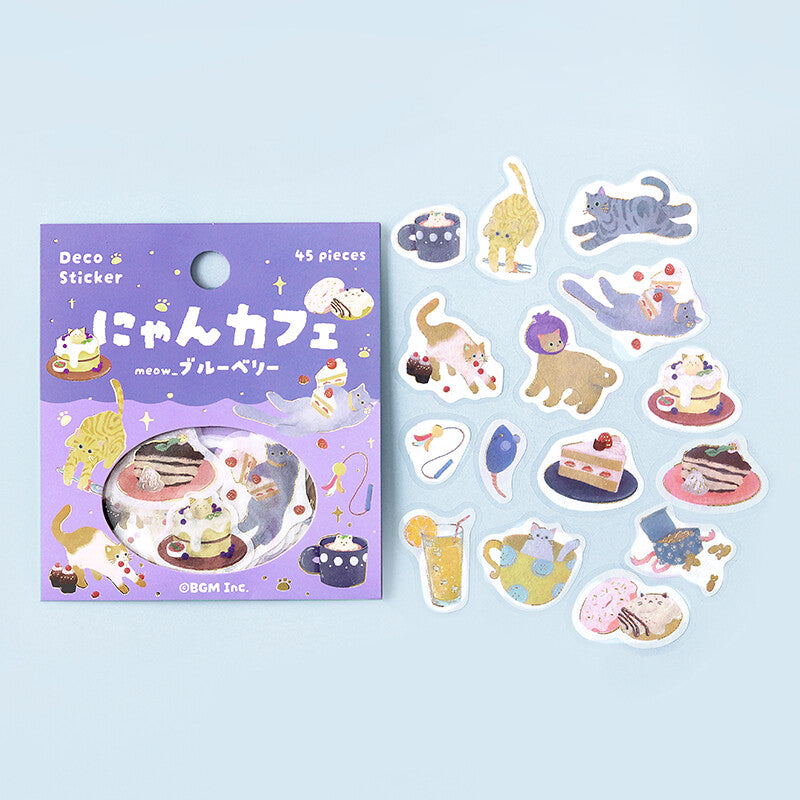 BGM Cat Cafe Gold Foil Sticker Flakes - Blueberry BS-FG159