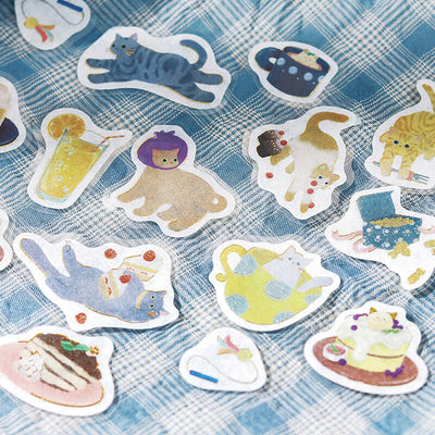 BGM Cat Cafe Gold Foil Sticker Flakes - Blueberry BS-FG159