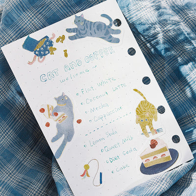 BGM Cat Cafe Gold Foil Sticker Flakes - Blueberry BS-FG159