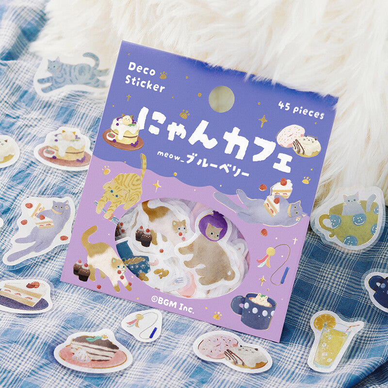 BGM Cat Cafe Gold Foil Sticker Flakes - Blueberry BS-FG159