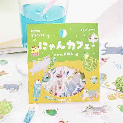 BGM Cat Cafe Gold Foil Sticker Flakes - Melon BS-FG160