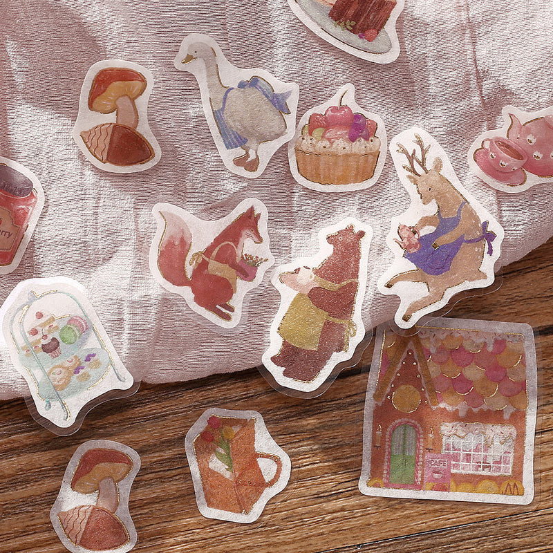 BGM Imaginary Shopping Arcade Gold Foil Sticker Flakes - Sweet Cafe