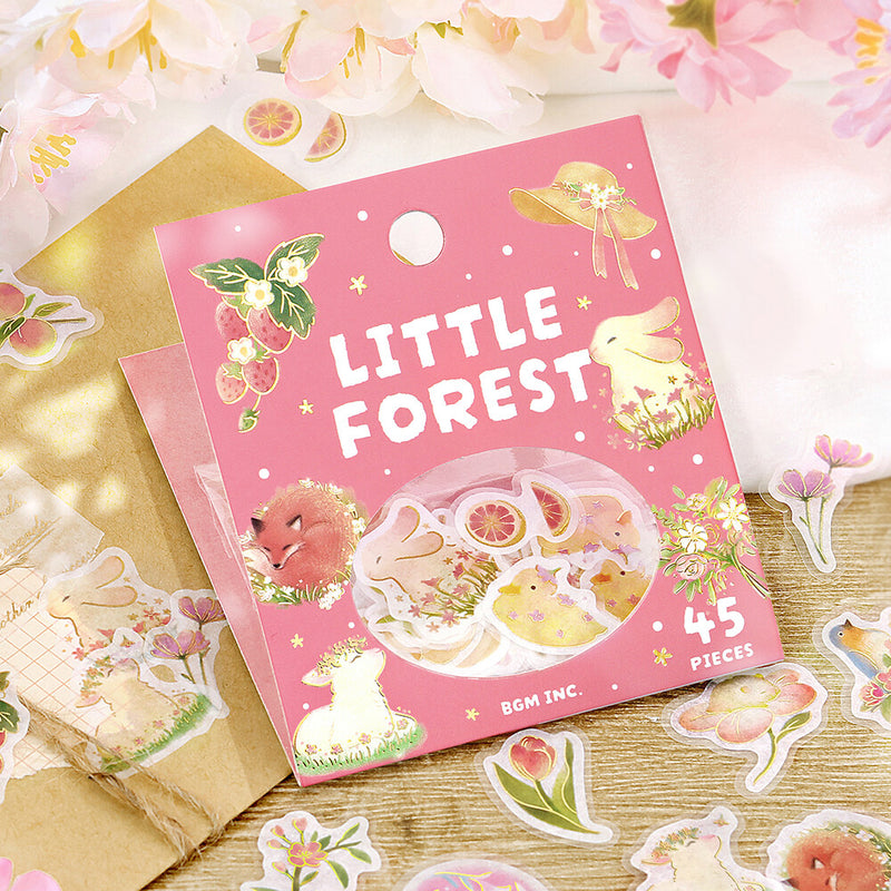 BGM Little Forest Gold Foil Sticker Flakes - Pink BS-FG177