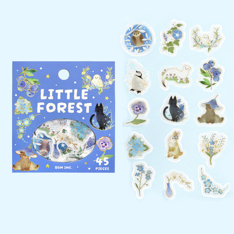 BGM Little Forest Gold Foil Sticker Flakes - Blue BS-FG179