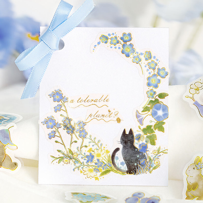 BGM Little Forest Gold Foil Sticker Flakes - Blue BS-FG179