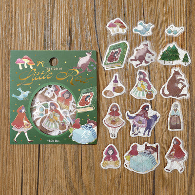 BGM Fairy Tale Gold Foil Sticker Flakes - Little Red Riding Hood BS-FG184