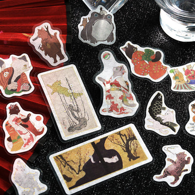 BGM Nyapanese Art NEKO Gold Foil Sticker Flakes - Red BS-FG207