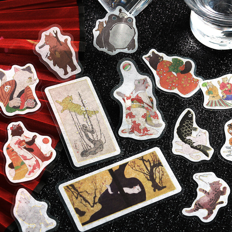 BGM Nyapanese Art NEKO Gold Foil Sticker Flakes - Red BS-FG207