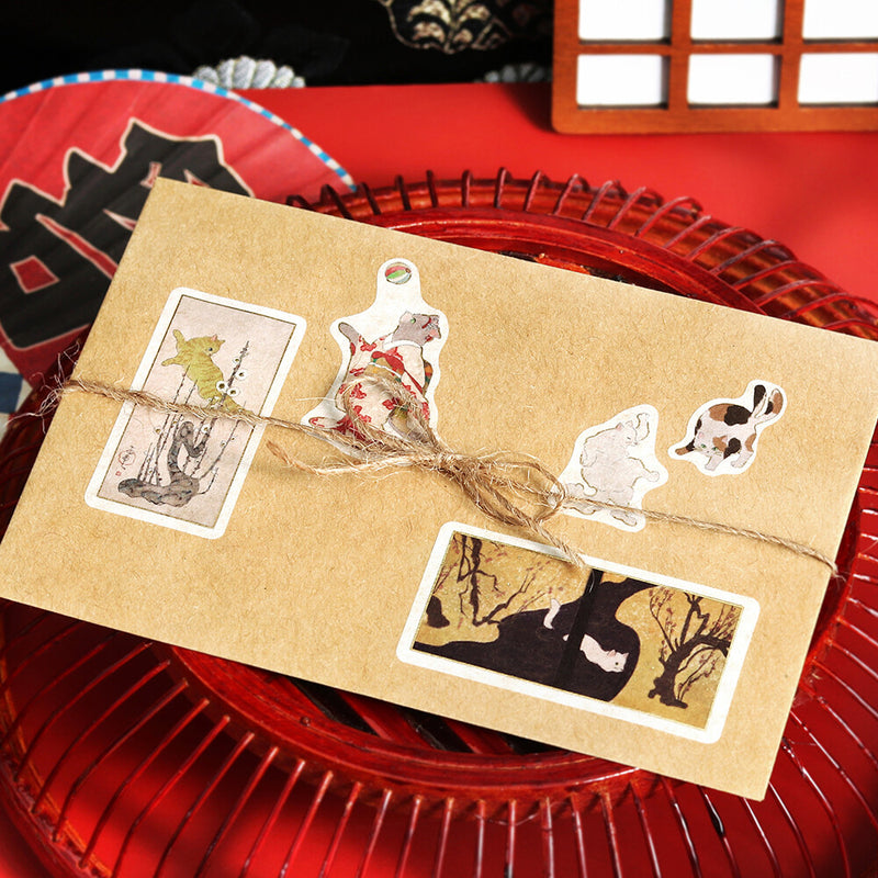 BGM Nyapanese Art NEKO Gold Foil Sticker Flakes - Red BS-FG207