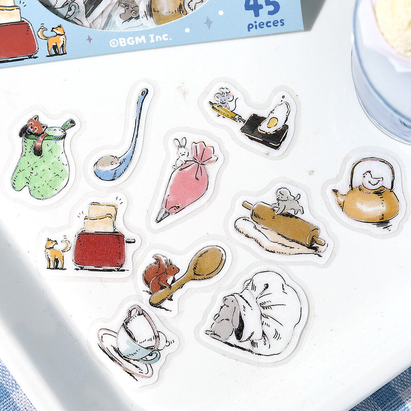 BGM Mini Animals Holographic Foil Sticker Flakes - Cooking BS-FG214