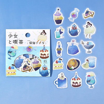 BGM Girl and Cafe Holographic Foil Sticker Flakes - Deep Sea Soda BS-FG215