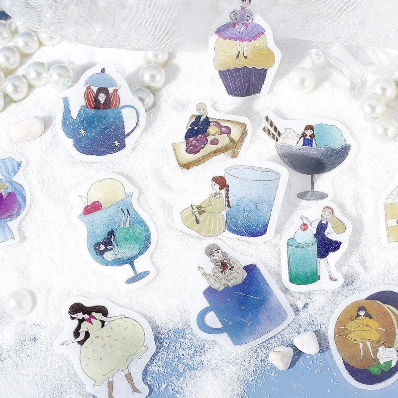 BGM Girl and Cafe Holographic Foil Sticker Flakes - Deep Sea Soda BS-FG215