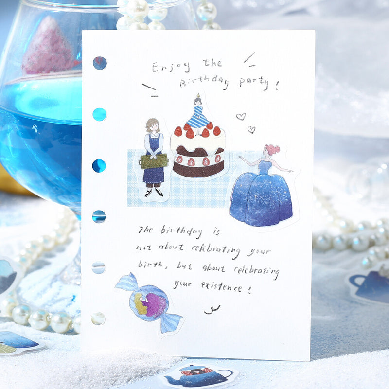 BGM Girl and Cafe Holographic Foil Sticker Flakes - Deep Sea Soda BS-FG215