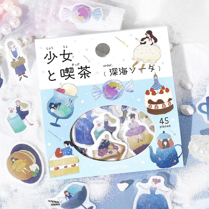 BGM Girl and Cafe Holographic Foil Sticker Flakes - Deep Sea Soda BS-FG215