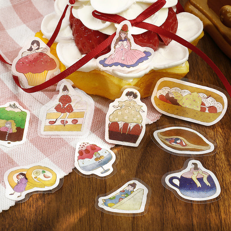 BGM Girl and Cafe Gold Foil Sticker Flakes - Strawberry BS-FG216