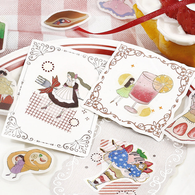 BGM Girl and Cafe Gold Foil Sticker Flakes - Strawberry BS-FG216