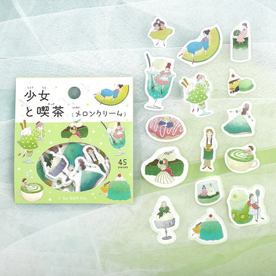 BGM Girl and Cafe Holographic Foil Sticker Flakes - Melon Cream BS-FG218