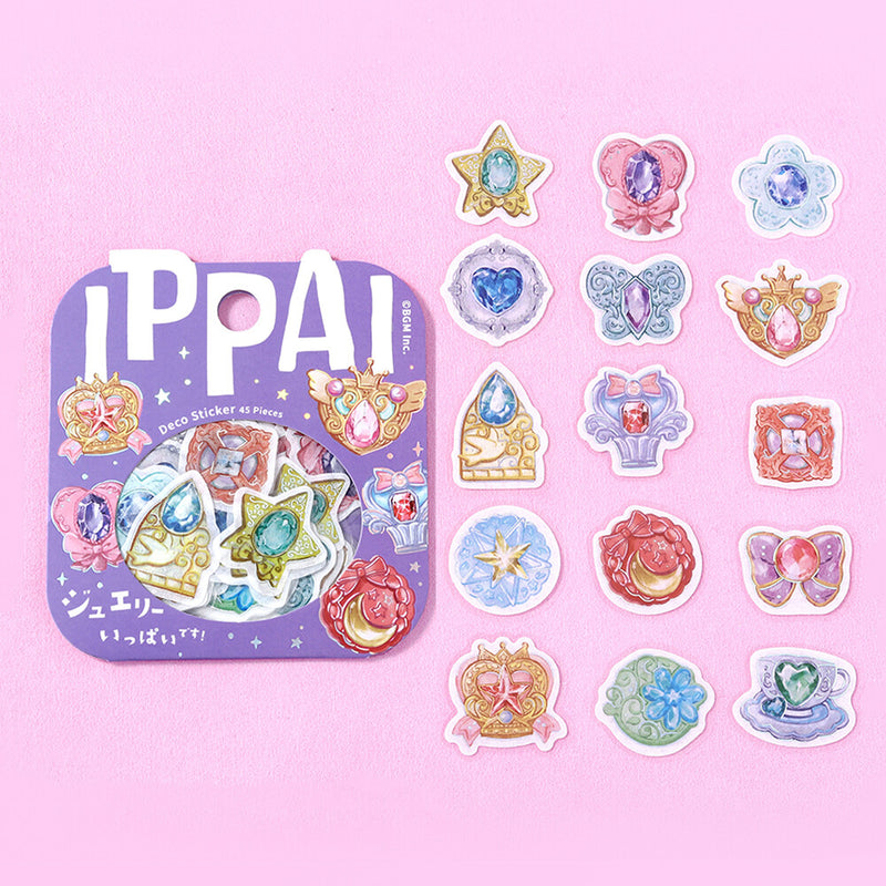 IPPAI decorative stickers on a pink background