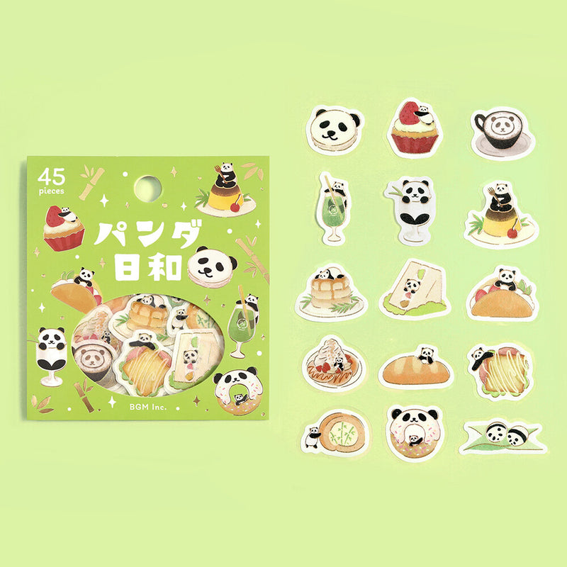 BGM Daily Life of a Panda Gold Foil Sticker Flakes - Tea House BS-FG231