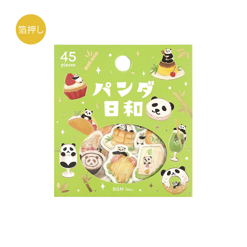 BGM Daily Life of a Panda Gold Foil Sticker Flakes - Tea House BS-FG231