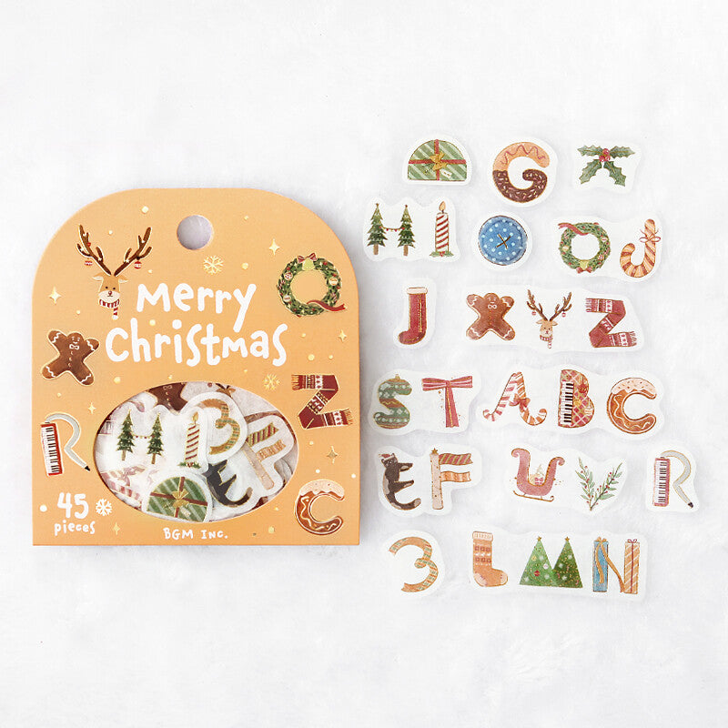 BGM Winter Limited Edition Gold Foil Sticker Flakes - Alphabet BS-FGLC012