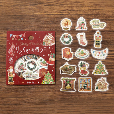 BGM Christmas Limited Edition Gold Foil Sticker Flakes - Waiting for Santa BS-FGLC015