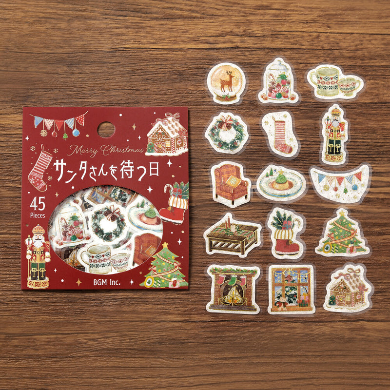 BGM Christmas Limited Edition Gold Foil Sticker Flakes - Waiting for Santa BS-FGLC015