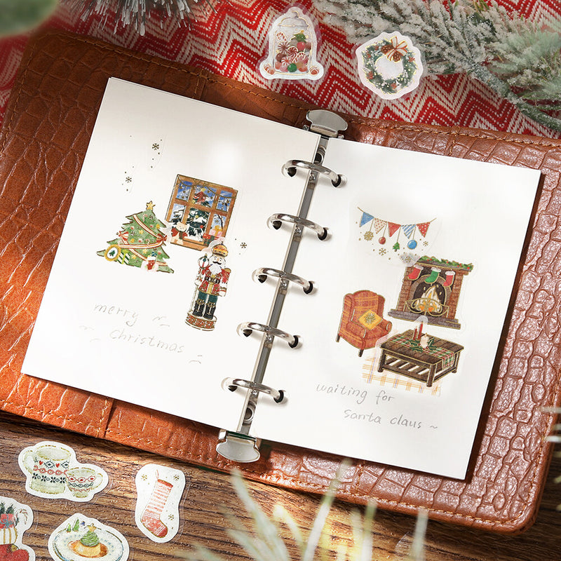 BGM Christmas Limited Edition Gold Foil Sticker Flakes - Waiting for Santa BS-FGLC015