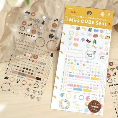 BGM Mini Cube Clear Sticker - Flower and Coffee BS-MC002