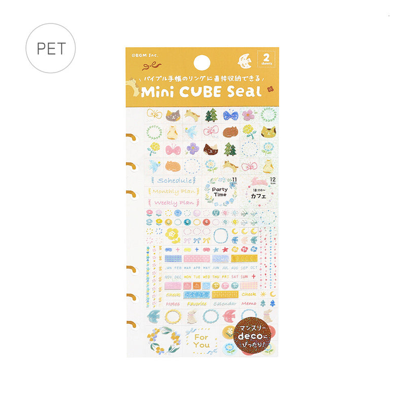 BGM Mini Cube Clear Sticker - Flower and Coffee BS-MC002