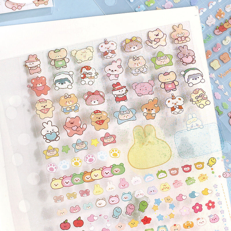 BGM Mini Cube Clear Sticker - Animals BS-MC004